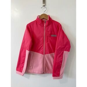 Columbia Youth Full Zip Fleece Jacket Pink Color Block Girls‎ Kids